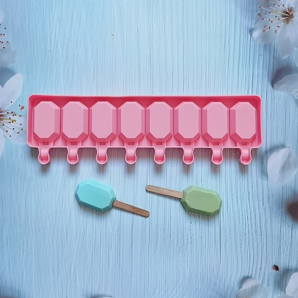 Silicone 8 con 8 lados helado de piedra 102 pastel molde de silicona molde de postre cocina horneador harina de arroz