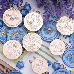 Original Honeybee Series Student Handwritten Diary DIY Decorative Retro Enamel Wax Seal Letter Envelope Invitation Seal