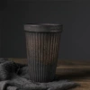 Rin Rust glaze-vertical stripes without handle water cup 440ml