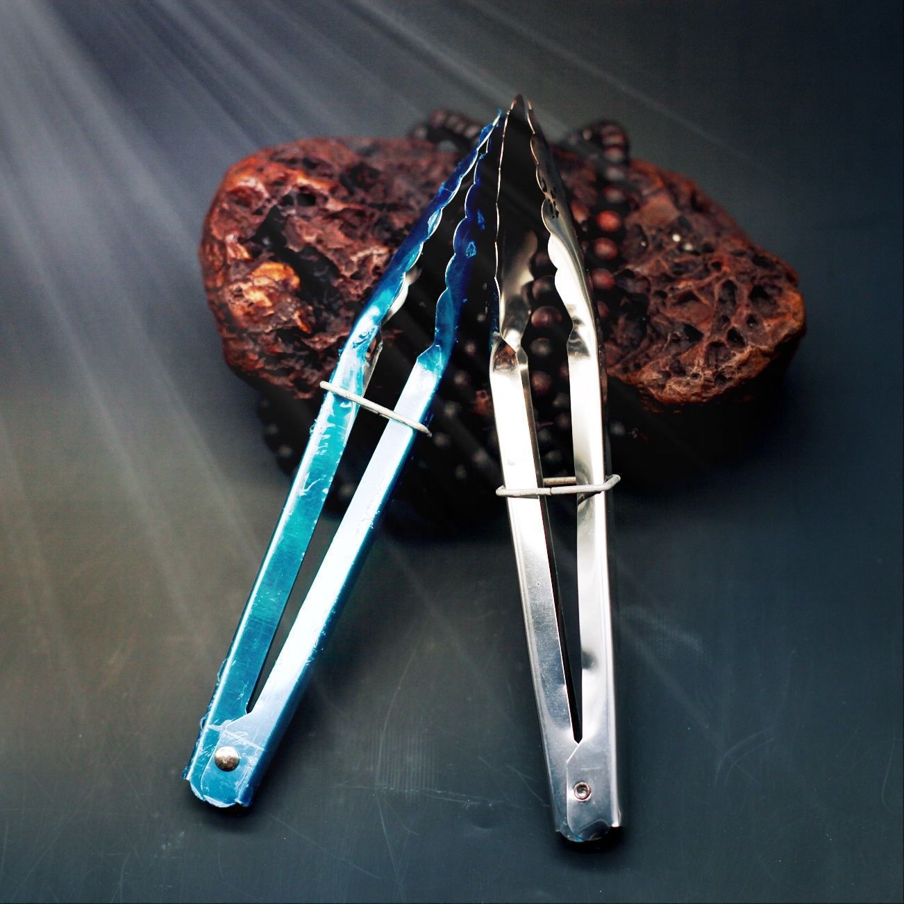 Stainless steel barbecue grill sandwich bread steak multi-purpose grill meat sandwich food buffet tongs