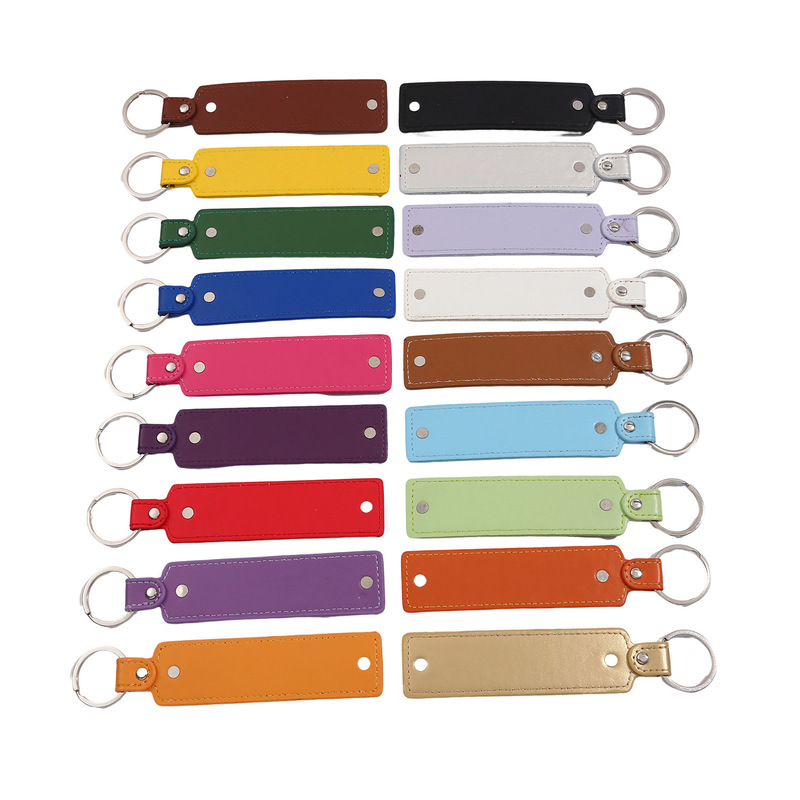 Cross-border PU faux leather keychain, colorful keyring, couple's phone pendant, personalized creative gift for fans Cross-border PU faux leather keychain, colorful keyring, couple's phone pendant, personalized creative gift for fans