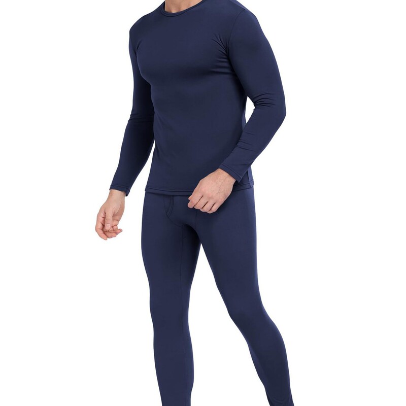Cross-Border Hot-Selling Spring and Autumn Men's Thermal Underwear Long Johns with Wool Lining Suitable for Cold Weather Wear
