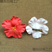 甜美女扶桑鸡蛋花花朵发夹头花饰品头边夹度花边沙滩