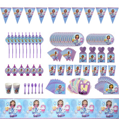 ギャビー人形ホリデー漫画パーティー誕生日パーティー食器フラグバルーン紙コップパーティー会場レイアウトセット