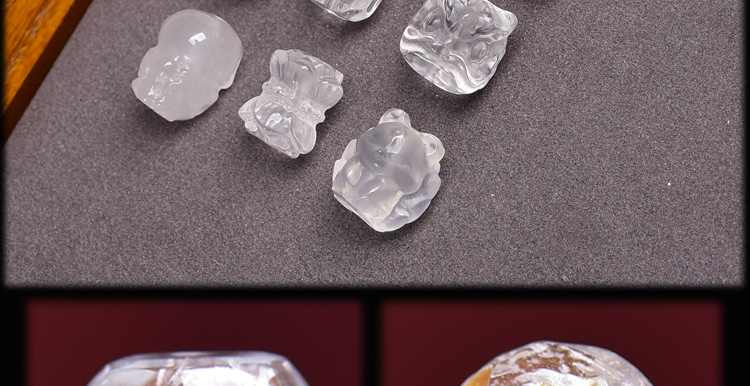 DIY semi-finished white crystal carving pendant back cloud beads waist beads accessories beads bracelet glass accessories wholesale