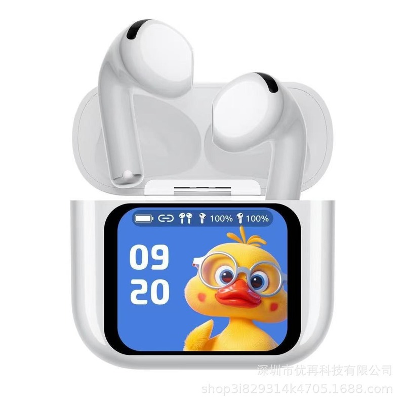 AI翻訳機能付きBluetoothイヤホン、多言語対応、フルカラー画面、ノイズキャンセリング、リアルタイム通訳、インイヤー型翻訳イヤホン、越境対応|undefined