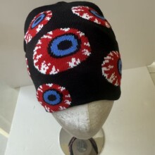 跨境万圣节系列提花针织帽秋冬款恶搞眼睛美式街头嘻哈帽套头帽