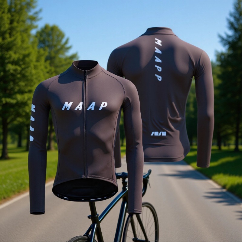 Maap Road Bike Cycling Jersey High Elastic Long-Sleeved Top Competitive Version Outdoor Sportswear Ice Silk Thin Style