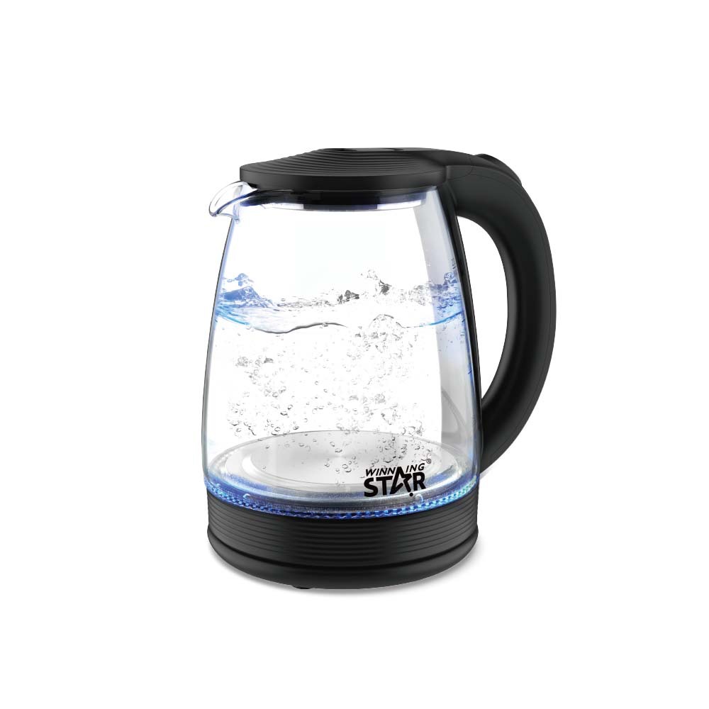 Winningstar 1.8L cuerpo de olla de vidrio de borosilicato alto control de temperatura de oro doble hervidor eléctrico de aislamiento de agua hirviendo para el hogar