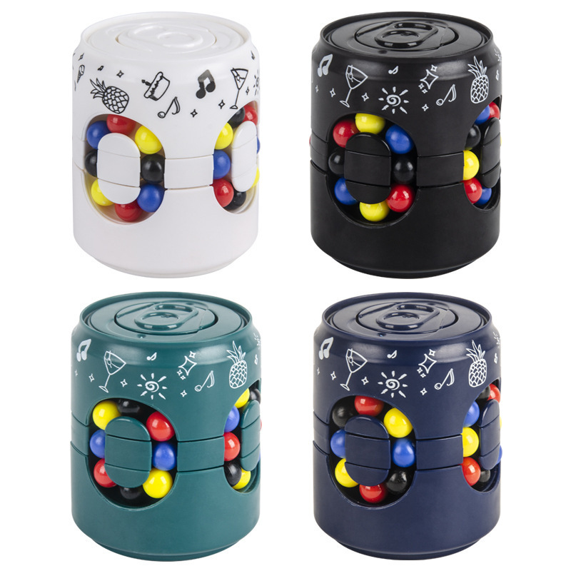 Giroscopio giratorio transfronterizo Niños cubo de Coca-Cola frijoles de Coca-Cola frijoles de dedo nuevo juguete de cubo de Rubik Easy
