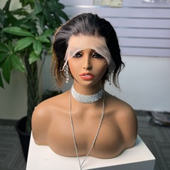 かつらの女性の中の長い髪は韓国式の前髪なしの13x4の前のレースのヘアセットの本当の髪の糸の黒色は黄色に変わります。
