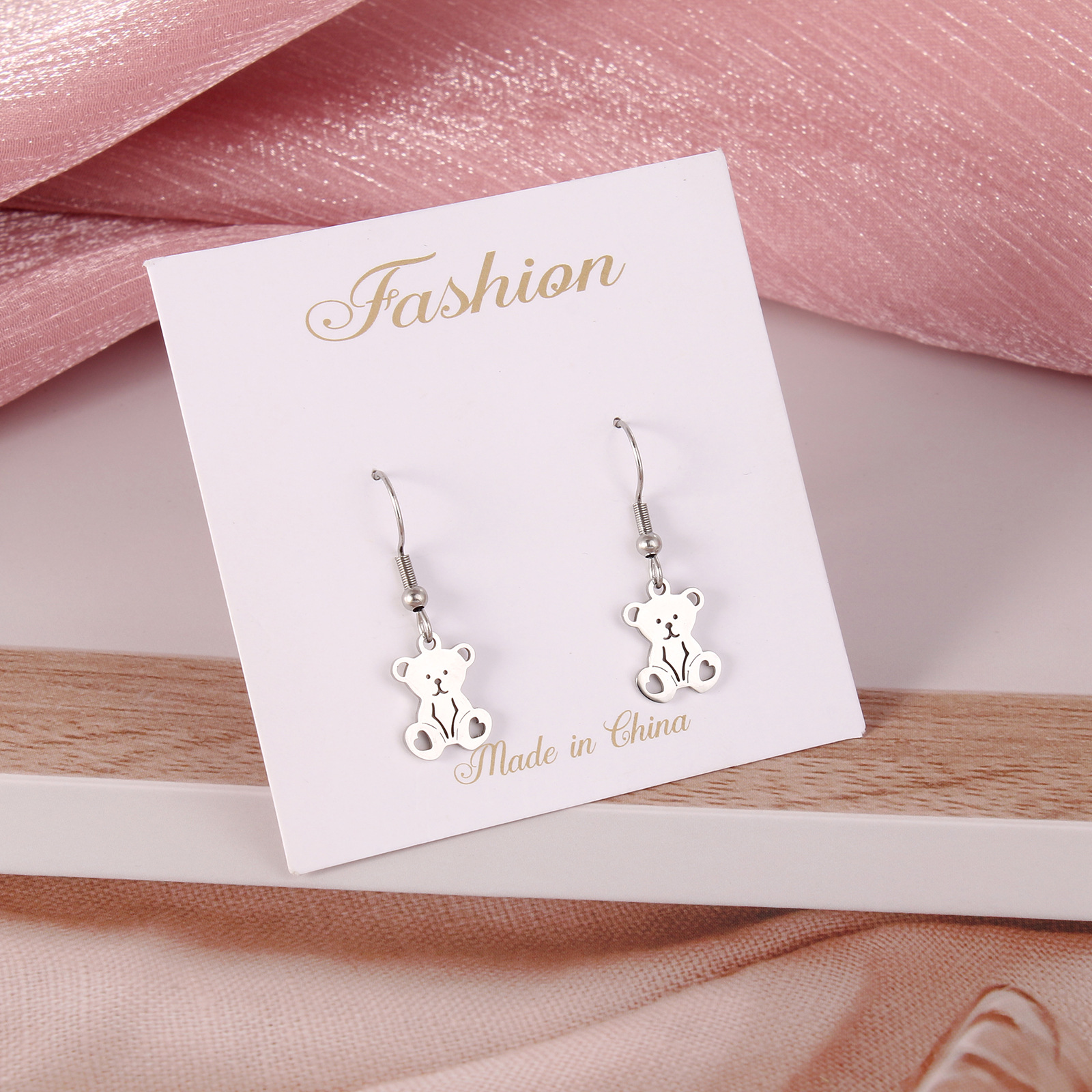 1 Pair Fashion Portrait Polishing Stainless Steel Drop Earrings display picture 8