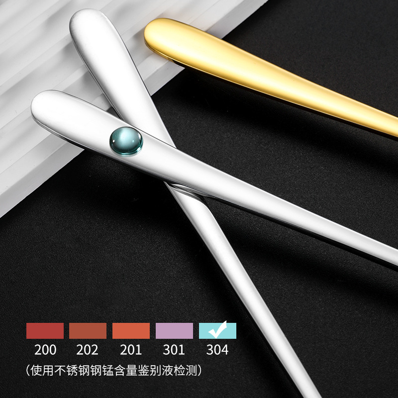 Cross-border 304 Tenedor de acero inoxidable cuchara palillos estilo coreano de alta apariencia traje de regalo para el hogar vajilla portátil logotipo imprimible