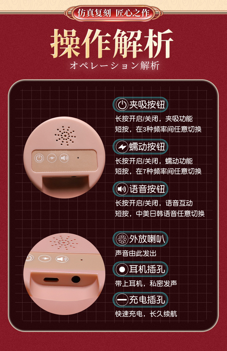 Jiuai Male Masturbator Airplane Cup with Realistic Vaginal and Buttocks Mold in TPE — detail image 11