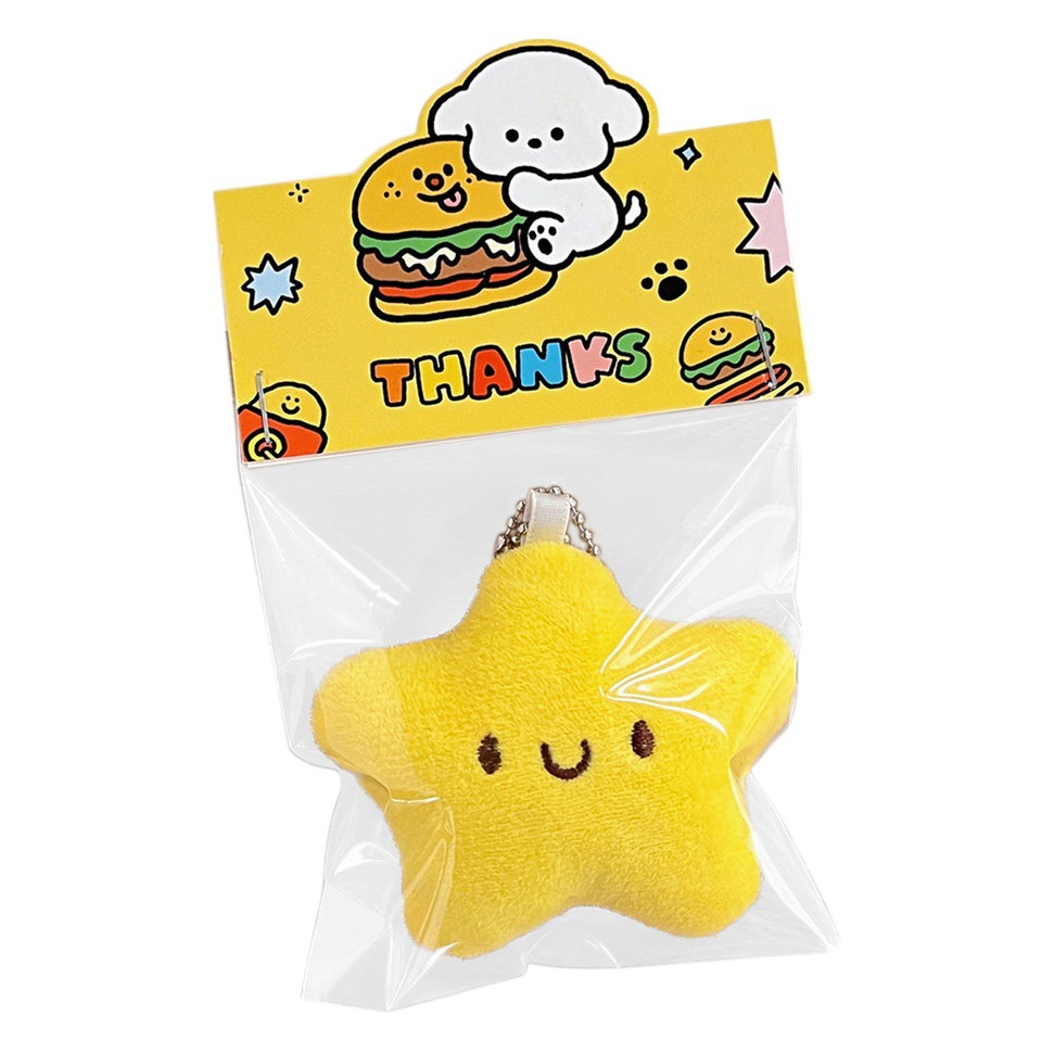 Linda chica de peluche muñeca estrella colgante creak llavero accesorios estudiante mochila adornos al por mayor