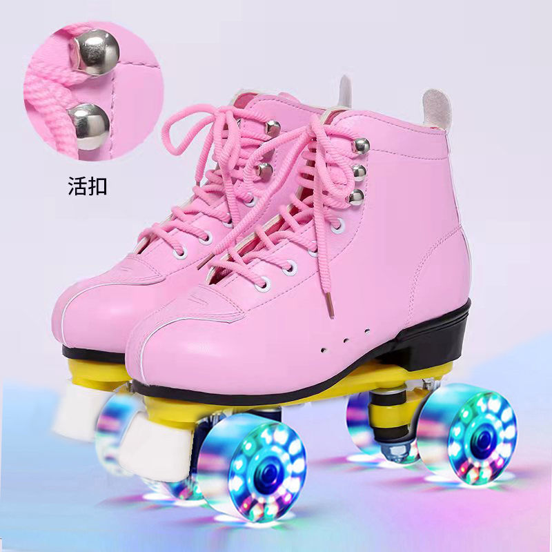 New Adult Double-Row Children's Four-Wheel Skates Adult Men's and Women's Roller Skates Double-Row Roller Skates Flash Supply Chain