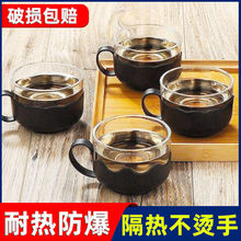 玻璃茶杯水杯家用耐熱杯子帶把手蓮花杯花茶杯茶具套裝涼水壺茶壺