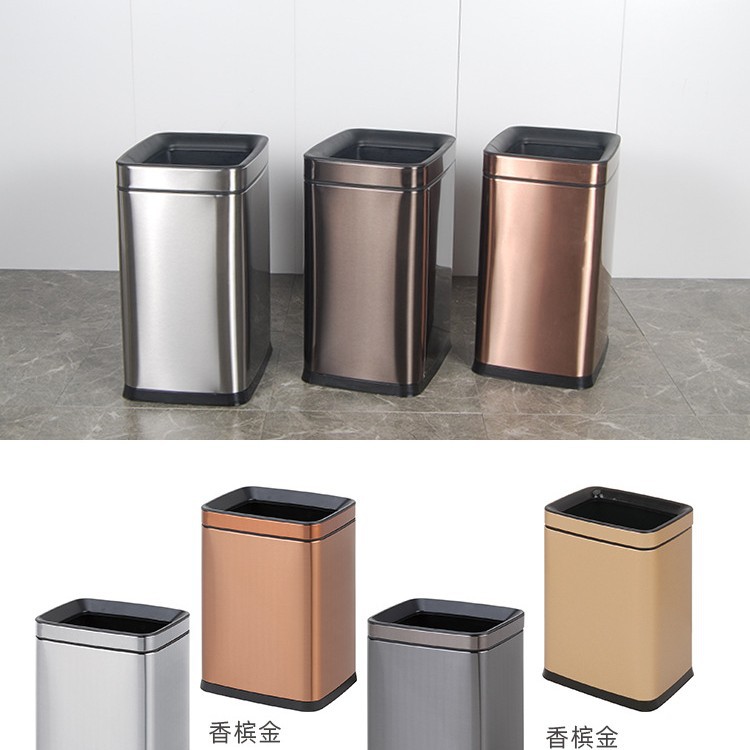 Cubo de ceniza de estilo de Hong Kong caja de fruta cesta de papel higiénico de mano Cubo de basura de acero inoxidable de doble capa retardante de llama