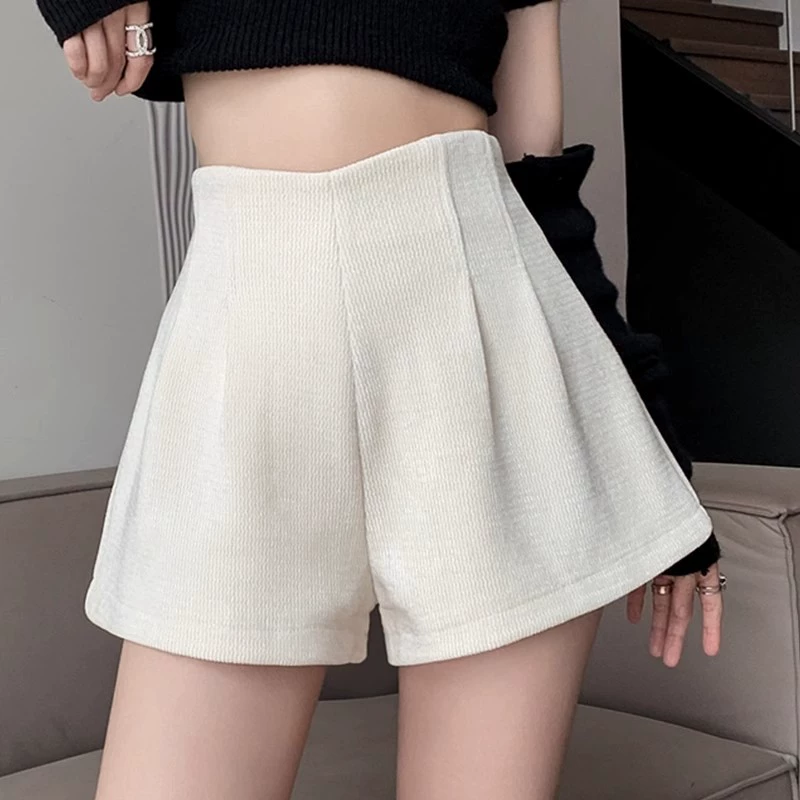 Абрикосовые вельветовые шорты, демисезонные облегающие брюки, oversize, свободный крой
