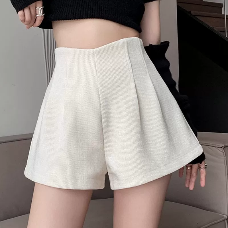 Абрикосовые вельветовые шорты, демисезонные облегающие брюки, oversize, свободный крой