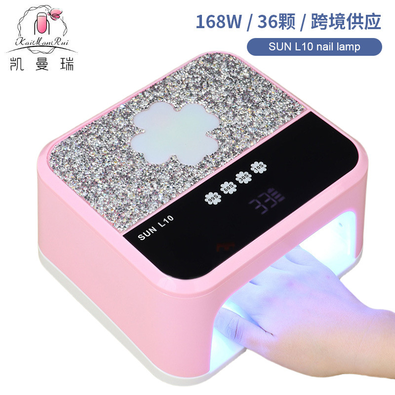 Comercio exterior lámpara de manicura de diamantes almacenamiento de energía LED luz de fototerapia de inducción inteligente goma de manicura tienda de manicura recargable lámpara de manicura