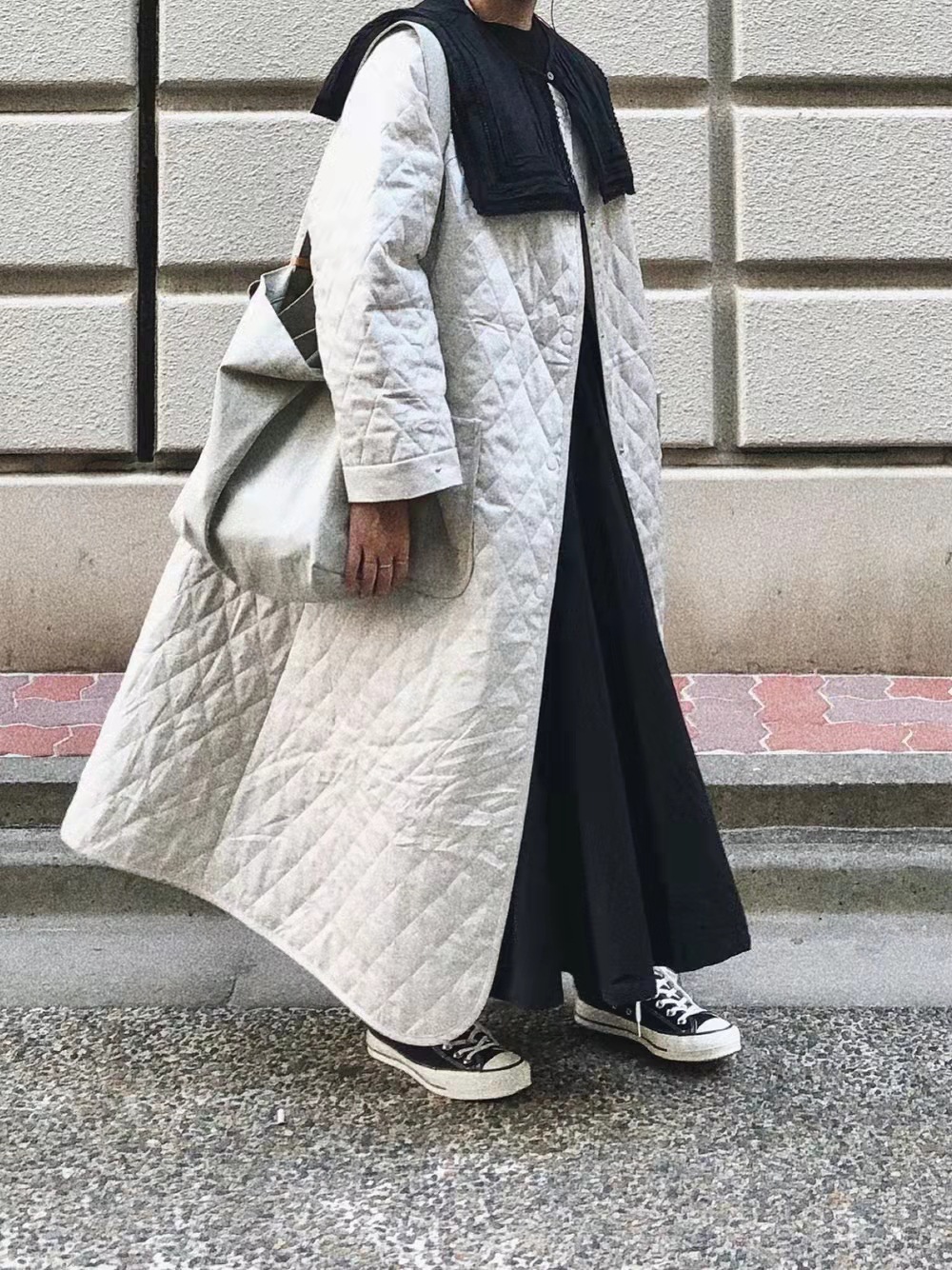 Comercio exterior orden original en stock 2023 otoño e invierno nuevo japonés ocio personalidad engrosada algodón diamante largo abrigo de algodón