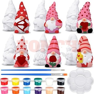 Valentine's Day Series Plaster Dolls DIY Plaster Painted Ornaments Hand-Painted Graffiti Set Export