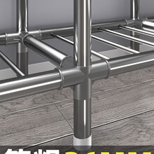 衣柜出租房用金属衣柜卧室家用简易组装布衣柜加厚加粗全钢架衣橱