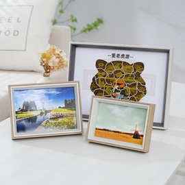 木质中空立体相框摆台风景图片旅游纪念相框书法字画干花标本相框