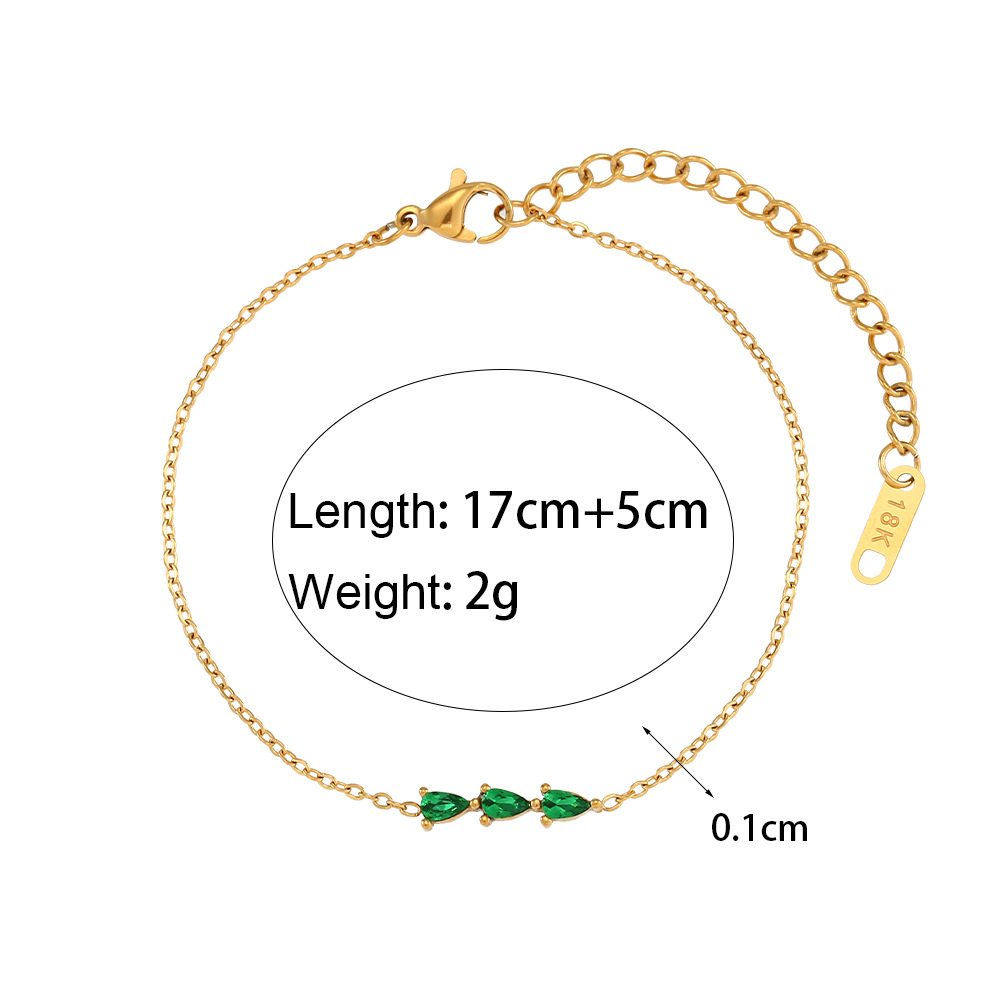 Elegant Geometric Stainless Steel Inlaid Zircon Necklace