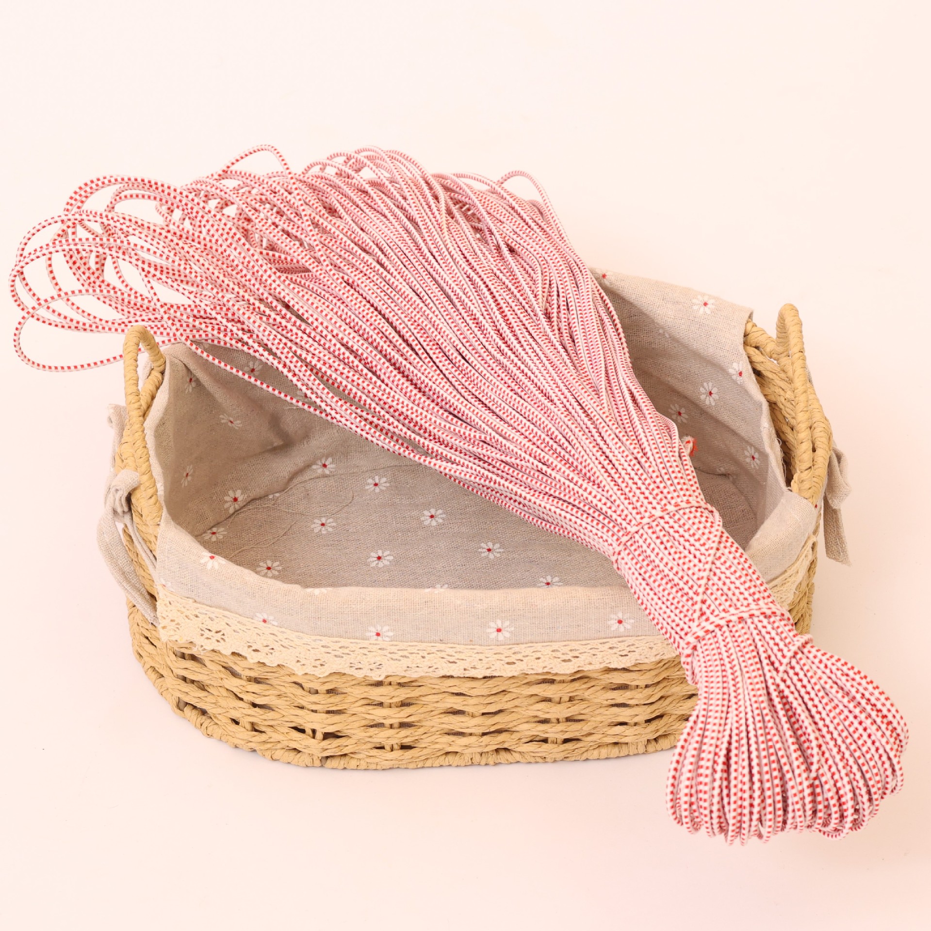 Cintas elásticas redondas al por mayor de 0.6-19mm cuerdas elásticas de color ropa como tendones de látex núcleo de cuerda elástica de alta elasticidad perlas