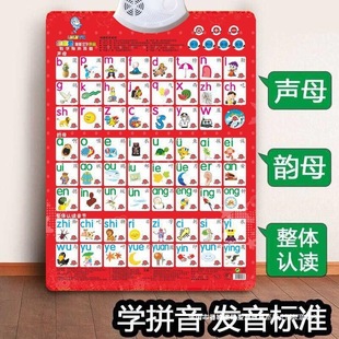 Children Learn Pinyin and Mathematics Early Education Artifact First Grade Learning Alphabet Multiplication Table Point Reading Audio Wall Chart Wall Sticker