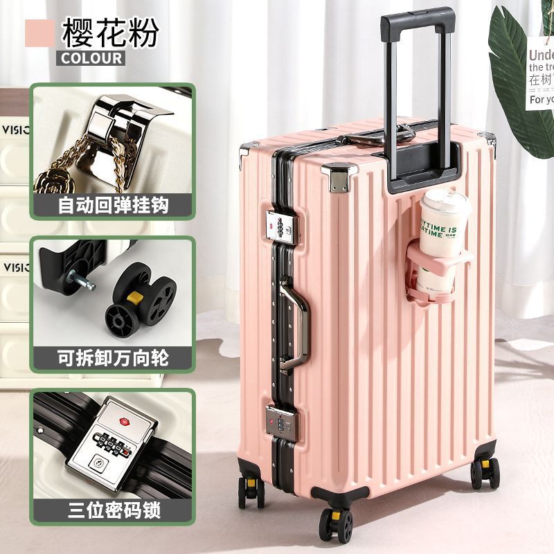 行李箱男大容量铝框拉杆箱学生防摔结实男女旅行箱耐用加固密码箱|undefined