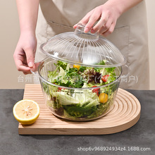 水果盘沙拉碗水果沙拉盆冰粉碗透明加厚PET烘焙玻璃盆和面打蛋碗