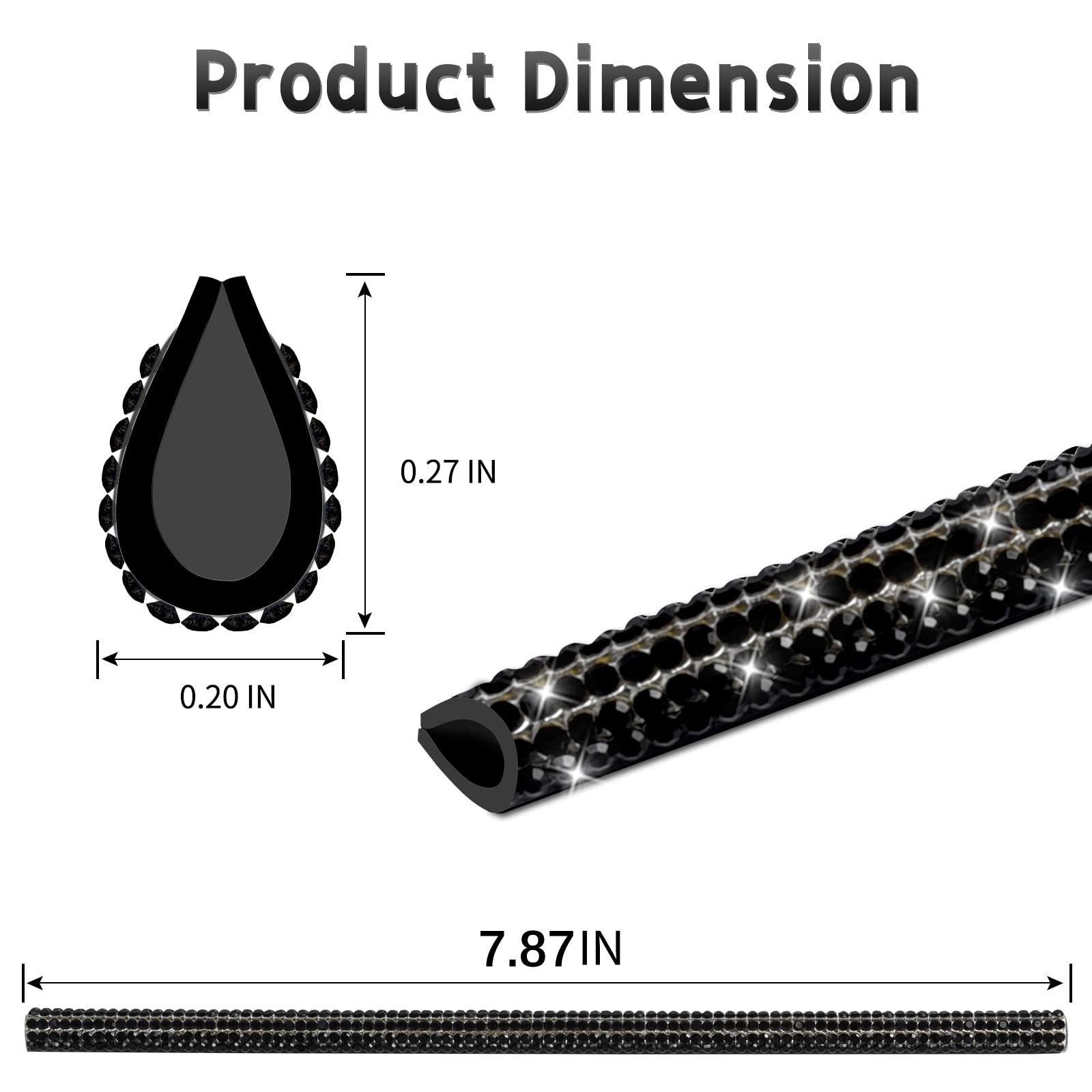 Car diamond air outlet decorative strip with drill car car interior air conditioning port U-shaped rhinestone clip diamond interior