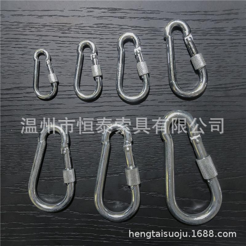 Spring Hook with Screw Climbing Buckle Safety Buckle, Snap Chain Buckle, Hoist Buckle, Insurance Hook, Multi-Specification Galvanized
