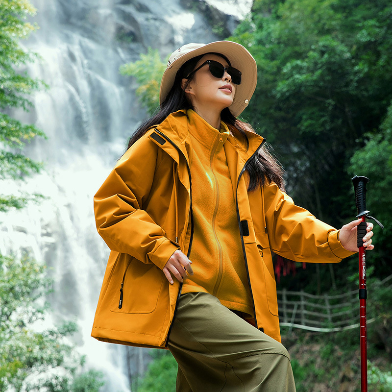 旅行刘亦菲同款户外三合一冲锋衣女防风防水旅游登山服高级感外套|undefined