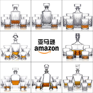 Cross-border foreign trade supply high-grade Czech crystal glass whisky wine glass household decanter wine suit
