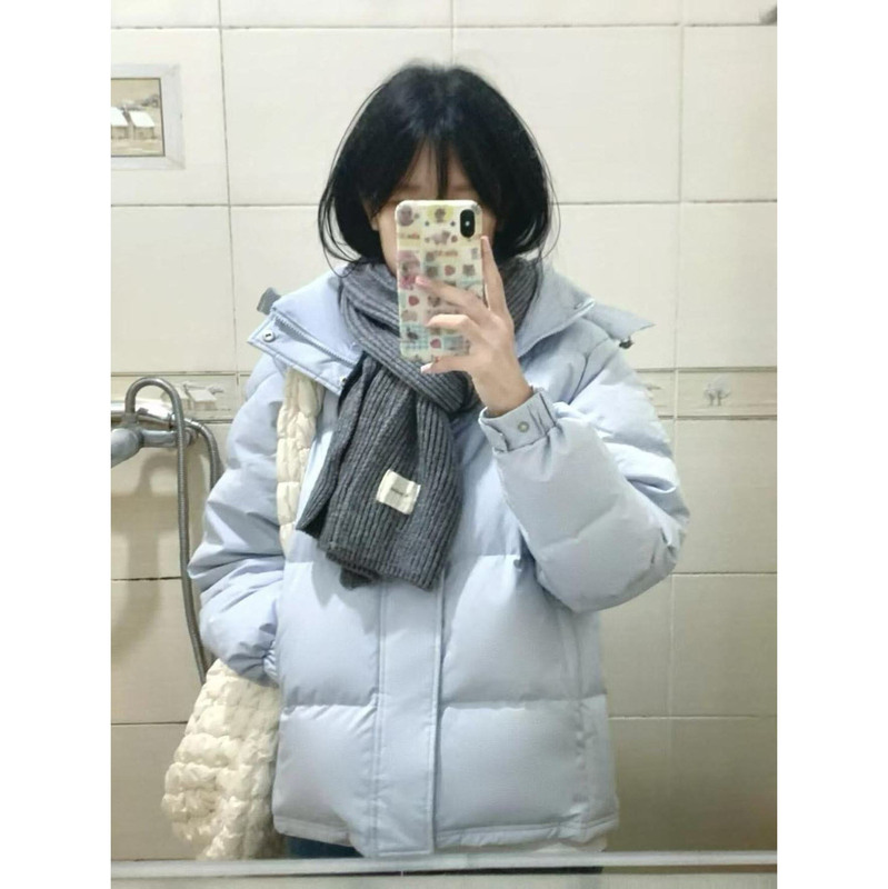 温柔风粉色连帽保暖棉服外套女冬季新款百搭显瘦宽松时尚面包服潮|undefined