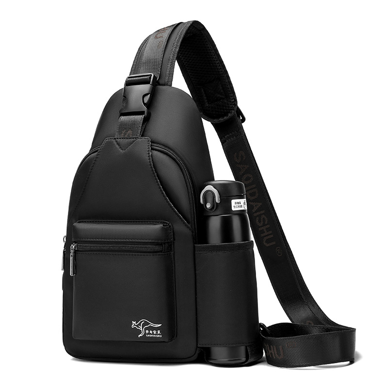 Satchi Kangaroo Chest Bag Men's Crossbody Bag New Fashion Casual Large Capacity Waterproof Oxford Cloth Shoulder Small Backpack