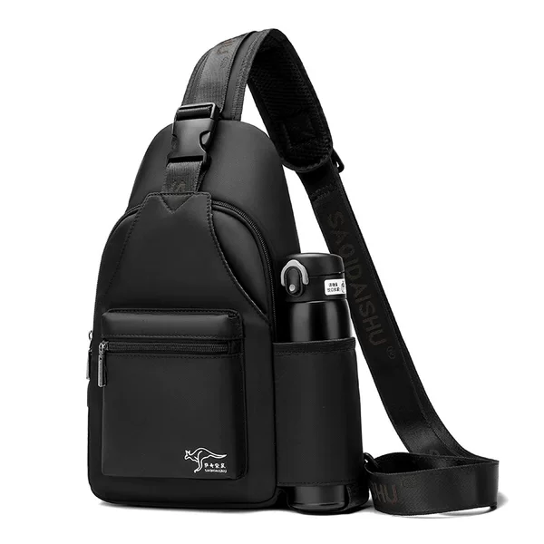 Satchi Kangaroo Chest Bag Men's Crossbody Bag New Fashion Casual Large Capacity Waterproof Oxford Cloth Shoulder Small Backpack