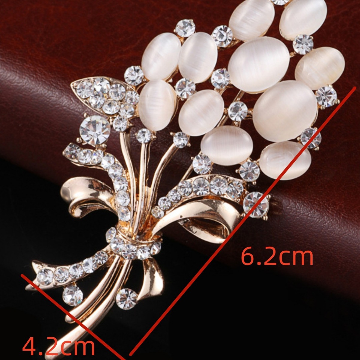 Nueva joyería ópalo rhinestone trigo oído flor broche ramillete accesorios femeninos de alta gama broche pin ropa Accesorios image 5