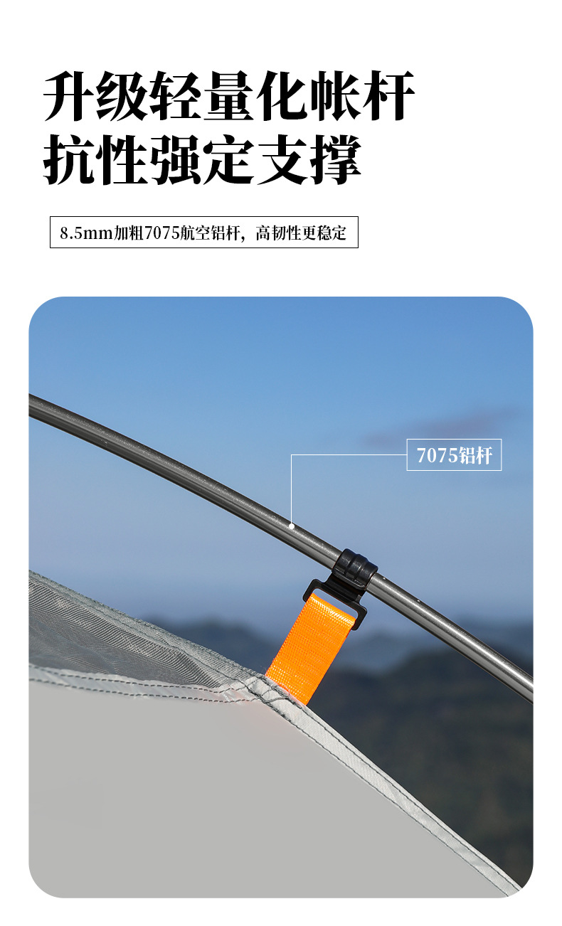 Outdoor Double-Layer Hiking Tent, Ultra-Light Aluminum Pole, Windproof and Rainproof, Portable Outdoor Camping Professional Mountaineering Snow Skirt Tent