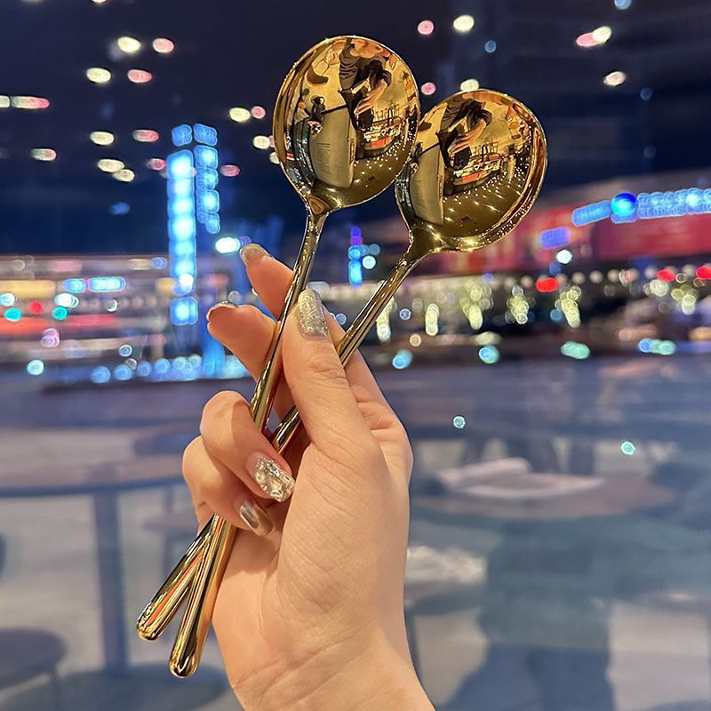 Creative golden spoon stainless steel for home use for living room