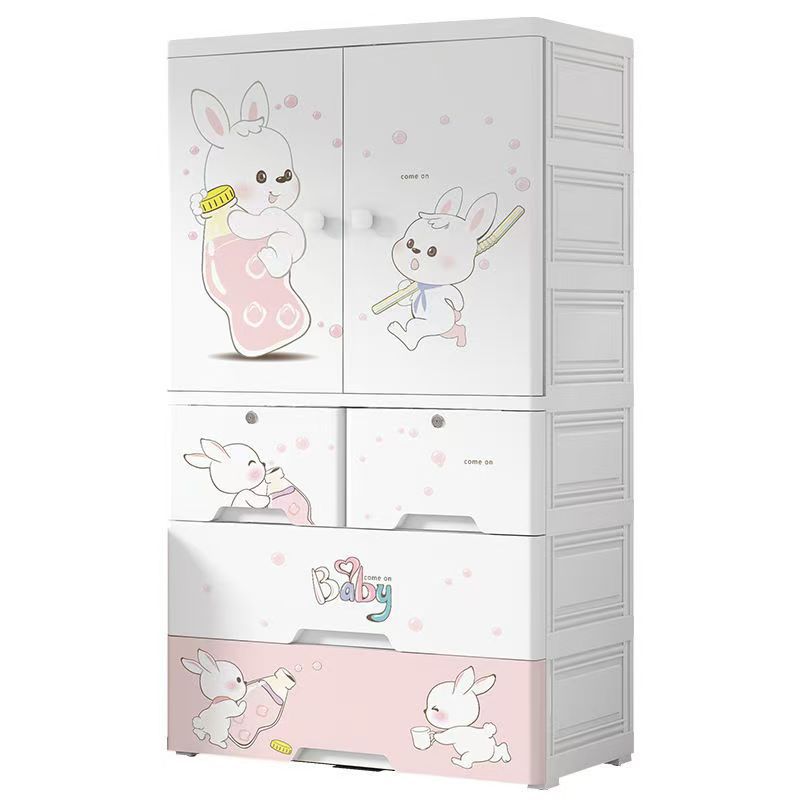 Aumentar 70 caras de ancho armario de dibujos animados para niños dormitorio armario de almacenamiento de ropa juguetes bocadillos cajones multicapa armario de acabado