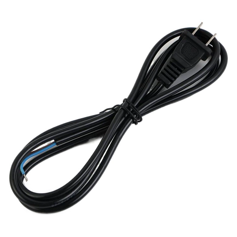 Национальный стандарт, двухлопастная вилка, 2-жильный, 0,75 квадратный, двухштырьковый шнур питания, шнур с одной головкой, 1.5m голых провода, хвостовой провод