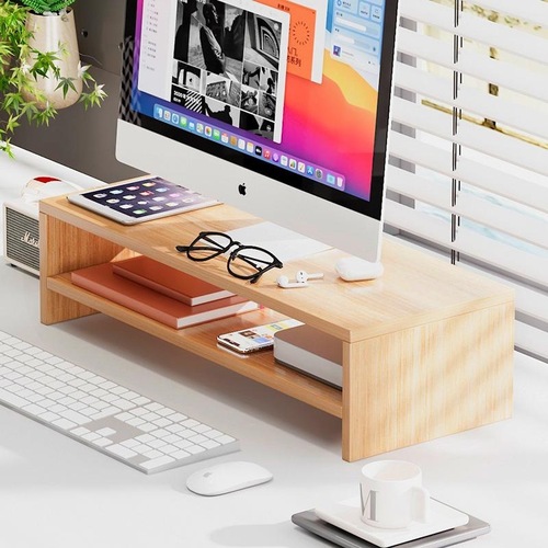Monitor stand, desk riser, elevated computer screen support, office desk organizer, shelf, stand