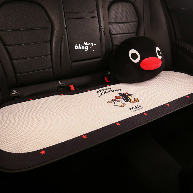 Cute cartoon penguin car headrest cushion, universal for all seasons, car neck support pillow, car seat pillow, lumbar support