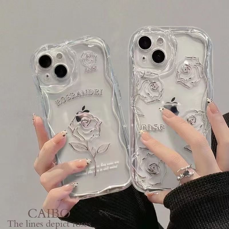 Rose Lines Are Suitable for Apple 16Pro Mobile Phone Case Iphone17Promax New 15Pro Classy 14 Aesthetic
