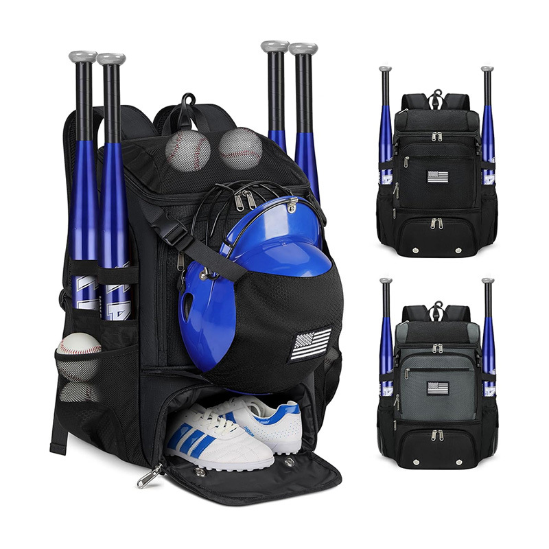 Customized New American Baseball Backpack with Independent Shoe Compartment Multi-Functional Outdoor Softball Squash Training Backpack